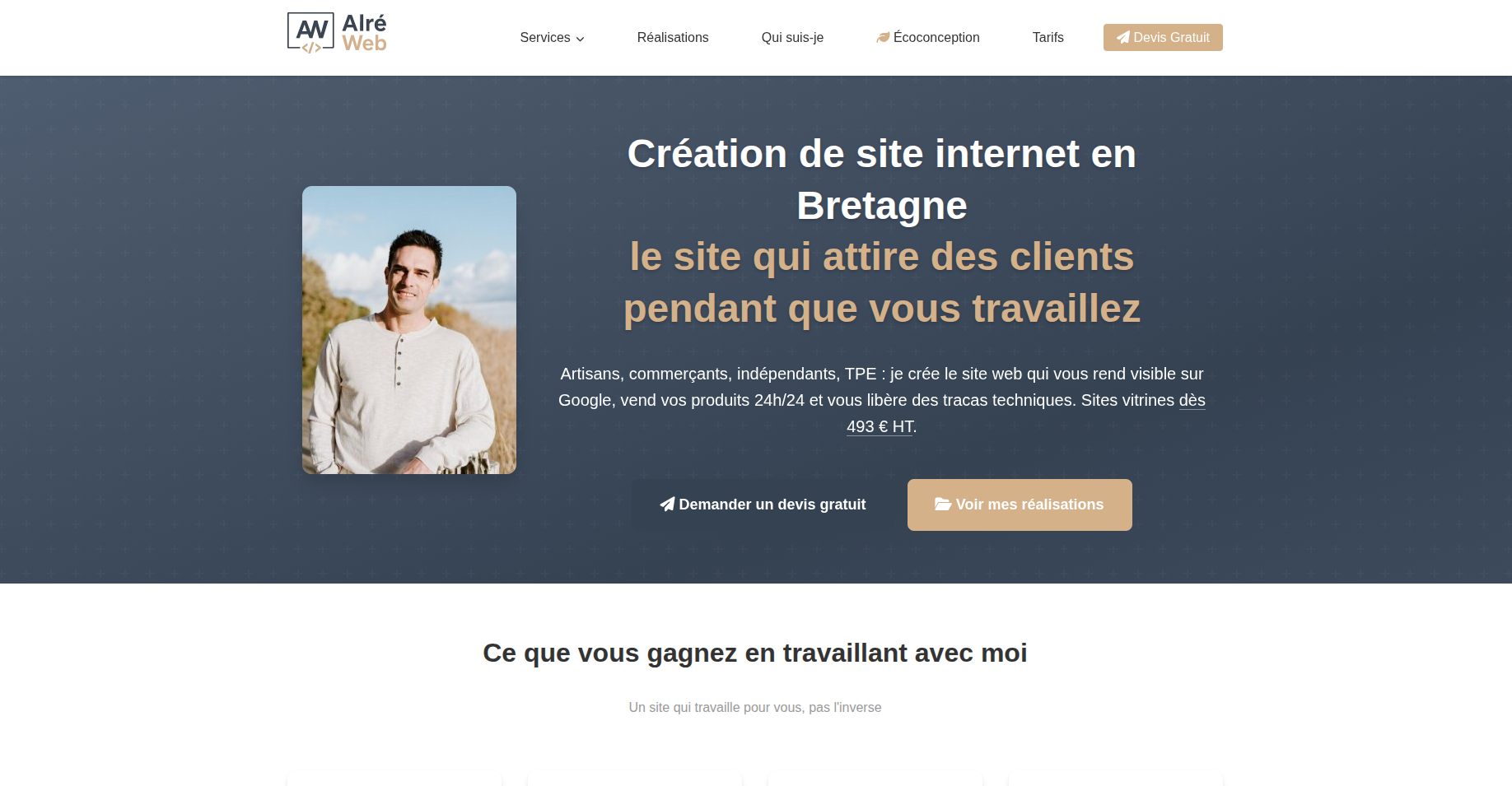 Page d'accueil d'alre-web.bzh